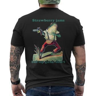 Strawberry Jams But My Guns Don't Men's T-shirt Back Print | Mazezy