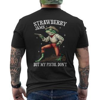 Strawberry Jams But My Pistol Don't Frog Meme Men's T-shirt Back Print - Monsterry UK