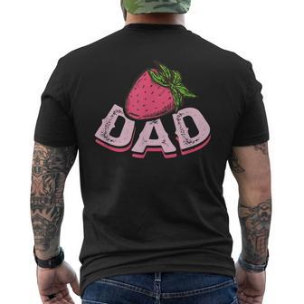 Strawberry Papa Strawberry Fruit Lover Strawberry Fathers Day Men's T-shirt Back Print - Monsterry DE