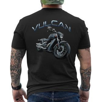 Street Cruiser Vulcan Motorcycle Men's T-shirt Back Print - Seseable