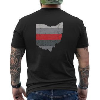 Striped State Of Ohio Mens Back Print T-shirt - Thegiftio UK