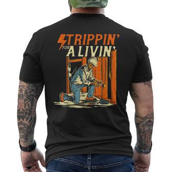 Stripping For A Living Electrician Work Powerline Electrical Men's T-shirt Back Print | Mazezy AU