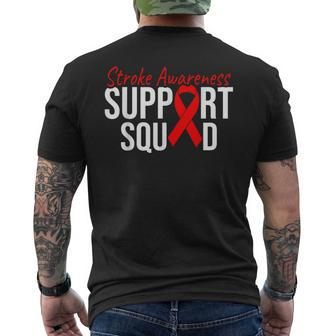 Stroke Awareness Support Squad Warrior We Wear Red Stroke Men's T-shirt Back Print - Monsterry