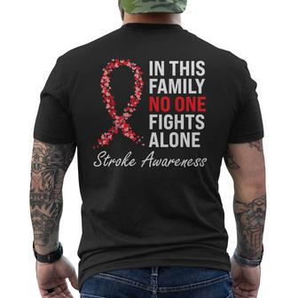 Stroke Survivor Stroke Awareness Red Ribbon Men's T-shirt Back Print - Thegiftio UK