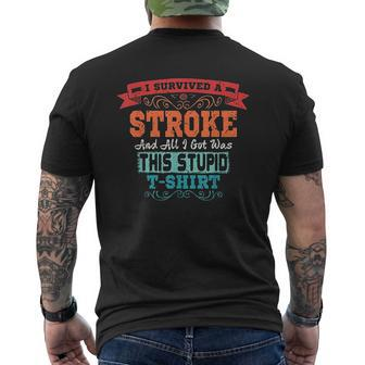 Stroke Survivor Retro Awareness Mens Back Print T-shirt - Thegiftio UK