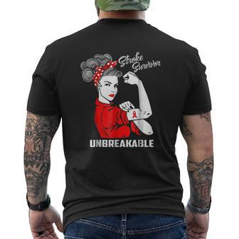Stroke Survivor Unbreakable Stroke Awareness Mens Back Print T-shirt - Thegiftio UK