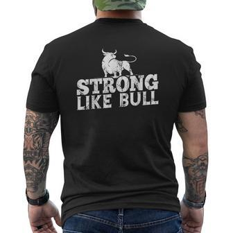 Strong Like A Bull Powerlifting Bodybuilding V2 Mens Back Print T-shirt - Thegiftio UK