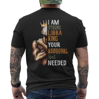 I Am Strong Libra King In Crown Zodiac Horoscope Mens Men's T-shirt Back Print - Monsterry DE