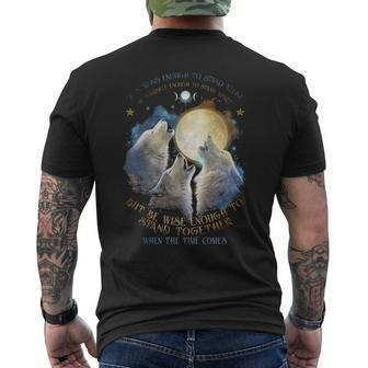 Be Strong As Wolf Men's T-shirt Back Print | Mazezy