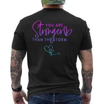You Are Stronger Than The Storm Christian Men's T-shirt Back Print - Thegiftio UK