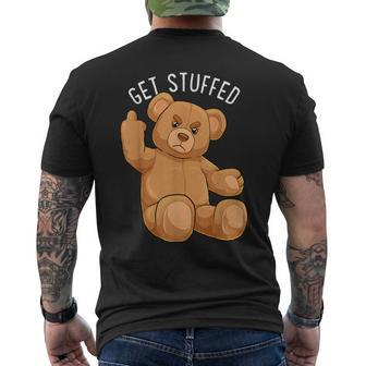 Get Stuffed Angry Teddy Bear Stuffed Bear Hipster Hip-Hop Men's T-shirt Back Print - Monsterry