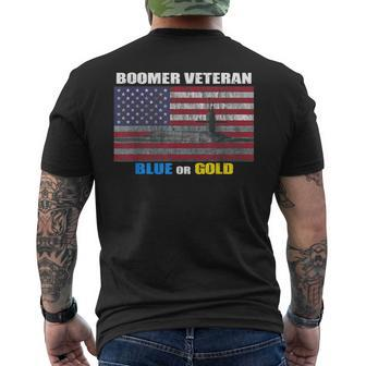 Submarine Boomer Navy Veteran Distressed Us Flag Men's T-shirt Back Print - Monsterry CA
