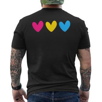 Subtle Pansexual Hearts Clothes Pan Pride Ally Merch Stuff Men's T-shirt Back Print - Monsterry UK