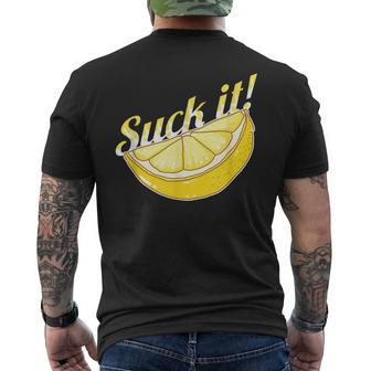 Suck It Lemon Fruit Sweet Juice Drinker Lover Men's T-shirt Back Print - Monsterry