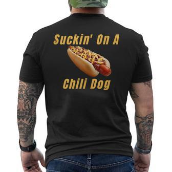 Suckin' On A Chili Dog Detroit Michigan Hot Dog Men's T-shirt Back Print - Monsterry
