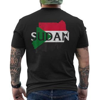 Sudan Country Map Flag Proud Sudanese Patriotic Men's T-shirt Back Print - Thegiftio UK