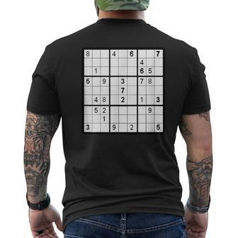 Sudoku Puzzle Game Trivia Challenge Sudoku Solver Men's T-shirt Back Print - Monsterry