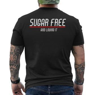 Sugar Free And Loving It Anti Sugar s With Retro Text Men's T-shirt Back Print - Monsterry UK