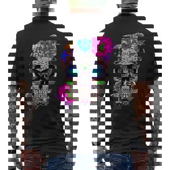 Sugar Skull Day Of The Dead Cool Bone Head Skulls Idea Men's T-shirt Back Print - Thegiftio
