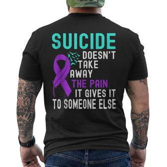 Suicide Awareness Mental Health Suicide Prevention Awareness Mens Back Print T-shirt - Thegiftio UK