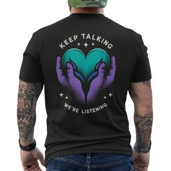 Suicide Prevention Suicide Awareness And Mental Health Men's T-shirt Back Print | Mazezy UK
