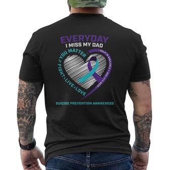 Suicide Prevention S Dad Son Ts Men Daughter Mens Back Print T-shirt | Mazezy