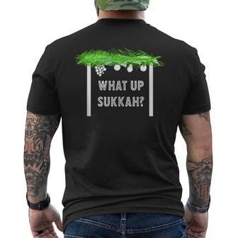 What Up Sukkah Happy Sukkot Four Species Lulav Jewish Men's T-shirt Back Print - Monsterry DE