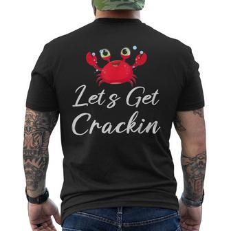Summer Crab Let's Get Crackin Who Loves Eeting Crabs Men's T-shirt Back Print - Monsterry