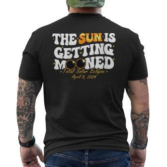 The Sun Is Getting Mooned Total Solar Eclipse Chase 2024 Men's T-shirt Back Print - Seseable