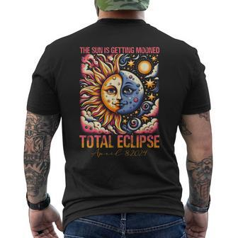 The Sun Is Getting Mooned Total Solar Eclipse Chase 2024 Men's T-shirt Back Print | Mazezy