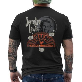 Sun Records X Jerry Lee Lewis Circle Portrait Distressed T-Shirt mit Rückendruck - Seseable
