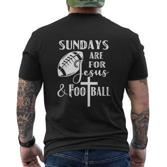Sundays Are For Jesus And Football Mens Back Print T-shirt - Seseable