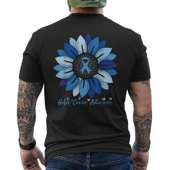 Sunflower Colon Cancer Awareness Month Men's T-shirt Back Print | Mazezy