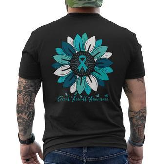 Sunflower Sexual Assault Awareness Month Men's T-shirt Back Print - Seseable
