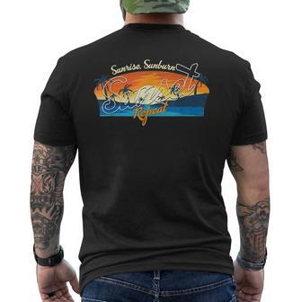 Sunrise Sunburn Sunset Repeat Beach Summer Sun Vacationer V2 Mens Back Print T-shirt - Seseable