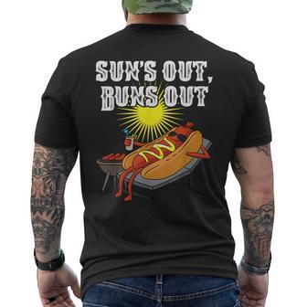 Suns Out Hot Dog Buns Out Sausage Bbq Food Barbecue Men's T-shirt Back Print - Monsterry AU