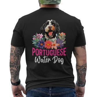 Sunset Retro Portuguese Water Dog Pet Paw Men's T-shirt Back Print | Mazezy UK