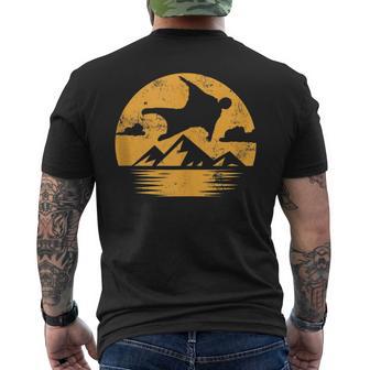 Sunset Wingsuit Flying Base Jumping Men's T-shirt Back Print - Monsterry CA