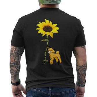 You Are My Sunshine Sunflower Cute Poodle Men's T-shirt Back Print | Mazezy