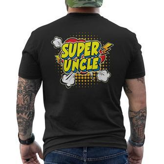 Super Awesome Matching Superhero Uncle Men's T-shirt Back Print - Seseable