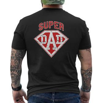 Super Dad Superhero Daddy Tee Father's Day Outfit Mens Back Print T-shirt | Mazezy