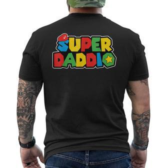 Super Daddio Gamer Dad Daddy Father's Day Game Mens Back Print T-shirt | Mazezy
