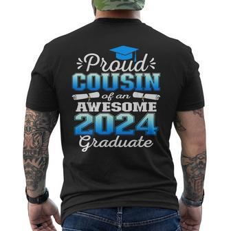 Super Proud Cousin Of 2024 Graduate Awesome Family College Men's T-shirt Back Print | Mazezy