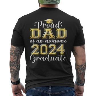 Super Proud Dad Of 2024 Graduate Awesome Family College Men's T-shirt Back Print - Monsterry DE