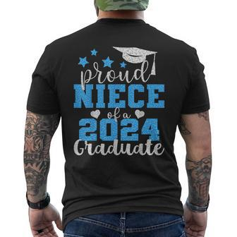 Super Proud Niece Of 2024 Graduate Awesome Family College Men's T-shirt Back Print | Mazezy DE