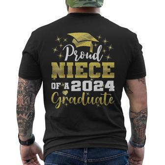 Super Proud Niece Of 2024 Graduate Awesome Family College Men's T-shirt Back Print - Monsterry DE