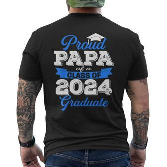 Super Proud Papa Of 2024 Graduate Awesome Family College Men's T-shirt Back Print - Seseable