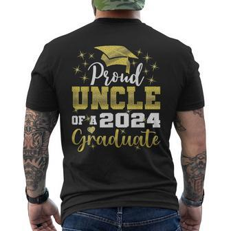 Super Proud Uncle Of 2024 Graduate Awesome Family College Men's T-shirt Back Print | Mazezy DE