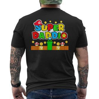 Superdaddio Gamer Dad Fathers Day Video Game Lover Men's T-shirt Back Print - Monsterry