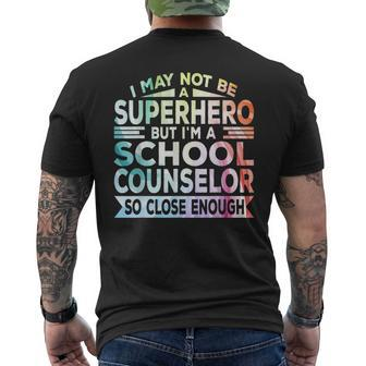 Superhero & School Counselor School Counseling Men's T-shirt Back Print - Monsterry UK